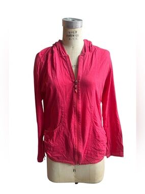 Athleta XL hot pink lightweight full zip hoodie